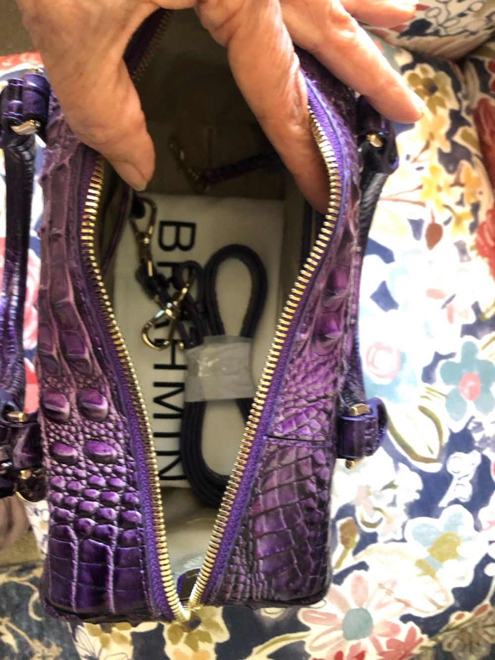 NWT Authentic Brahmin Stacy Ultraviolet (Purple) Ombre Melbourne Handbag - Picture 6 of 7